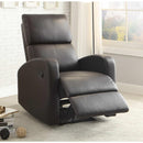 Reclining Armchair With Reverse Sloped Arms, Dark Brown-Living Room Furniture-Brown-Leather-JadeMoghul Inc.