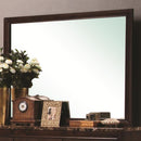 Rectangular Wooden Framed Mirror in Transitional Style, Brown-Wall Mirrors-Brown-Wood and Mirror-JadeMoghul Inc.