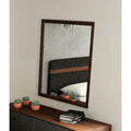 Rectangular Wooden Framed Mirror in Transitional Style, Walnut Brown-Mirrors-Brown-Mirror Wood-JadeMoghul Inc.