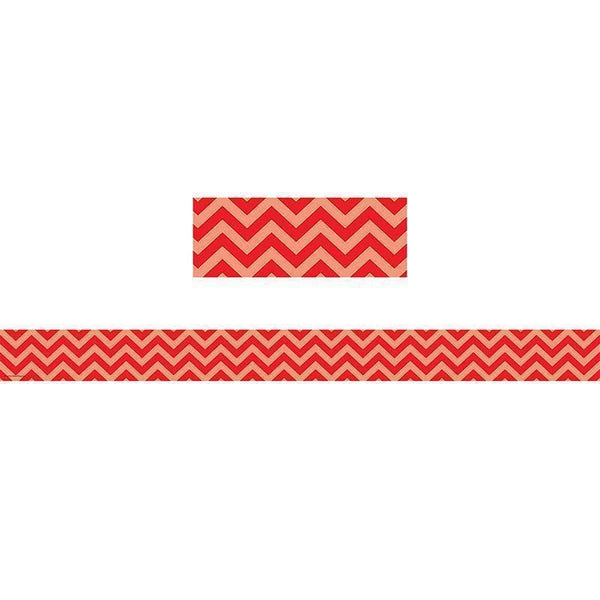 RED CHEVRON STRAIGHT BORDER TRIM-Learning Materials-JadeMoghul Inc.