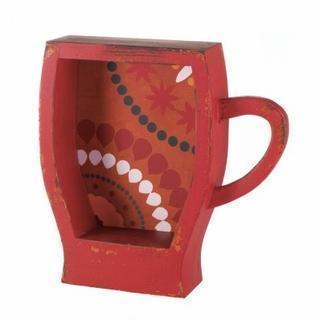 Shelf Decor Red Coffee Cup Shelf