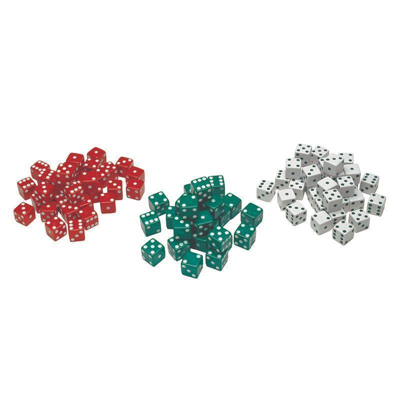 RED GREEN & WHITE DOT DICE 12/PK-Toys & Games-JadeMoghul Inc.