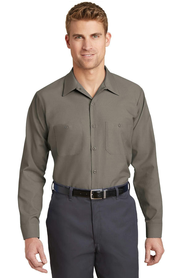 Red Kap - Long Sleeve Industrial Work Shirt. SP14-Workwear-Grey-6XLR-JadeMoghul Inc.