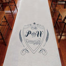 Regal Monogram Personalized Aisle Runner White With Hearts Berry (Pack of 1)-Aisle Runners-Berry-JadeMoghul Inc.