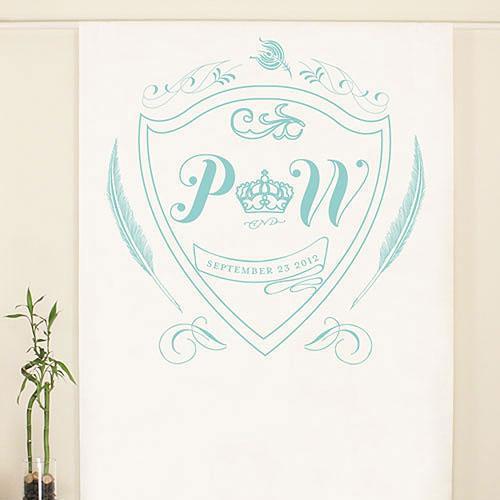 Regal Monogram Personalized Photo Backdrop Berry (Pack of 1)-Wedding Reception Decorations-Sea Blue-JadeMoghul Inc.