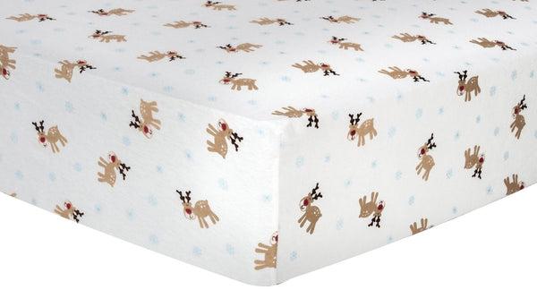 Reindeer Deluxe Flannel Fitted Crib Sheet-SEASON-JadeMoghul Inc.