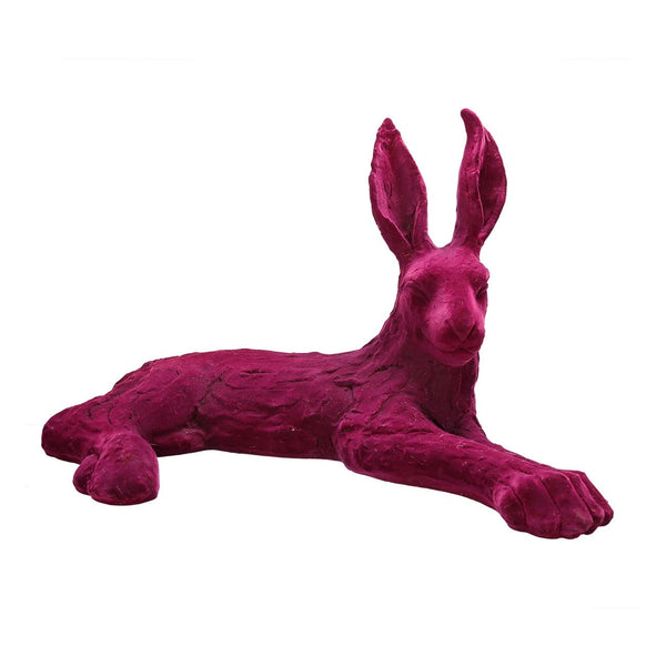 Resin Wild Hare Accent , Purple Hue-Decorative Objects and Figurines-Purple-Resin-JadeMoghul Inc.