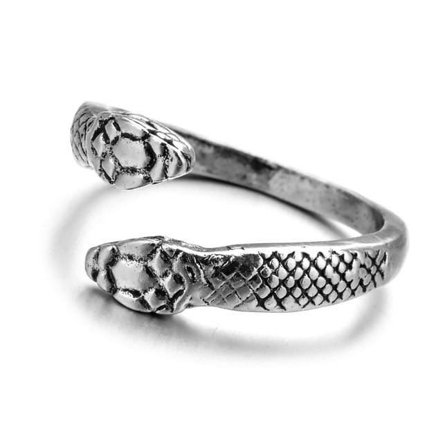 Retro Punk Snake Ring for Men Women Exaggerated Antique Siver Color Opening Adjustable Rings Anillo Hombre Bijoux AExp