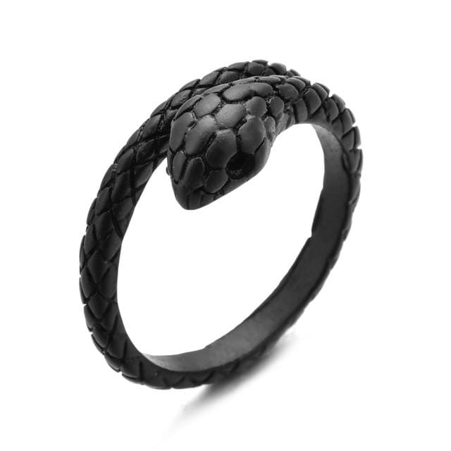 Retro Punk Snake Ring for Men Women Exaggerated Antique Siver Color Opening Adjustable Rings Anillo Hombre Bijoux AExp