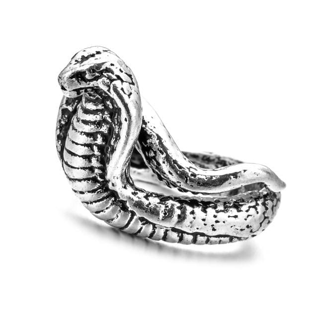 Retro Punk Snake Ring for Men Women Exaggerated Antique Siver Color Opening Adjustable Rings Anillo Hombre Bijoux AExp