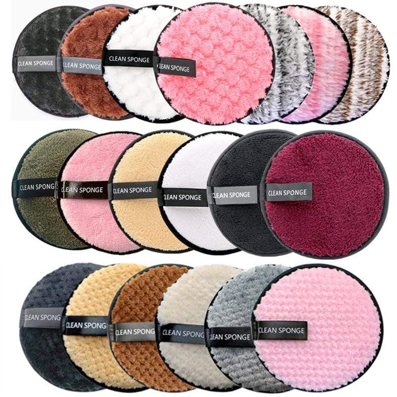 Reusable Makeup Remover Pads Cotton Wipes Microfiber Make Up Removal Sponge Cotton Cleaning Pads Tool AExp