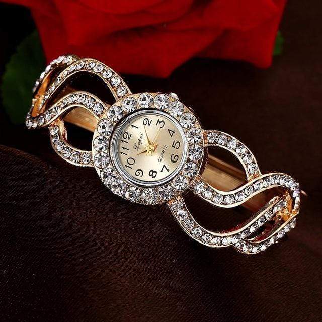Rhinestone Bracelet Wristwatch - Classic Ladies Watch AExp