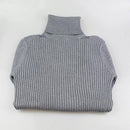 Ribbed Turtleneck Warm Sweater-Gray-One Size-JadeMoghul Inc.