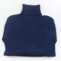 Ribbed Turtleneck Warm Sweater-Navy Blue-One Size-JadeMoghul Inc.