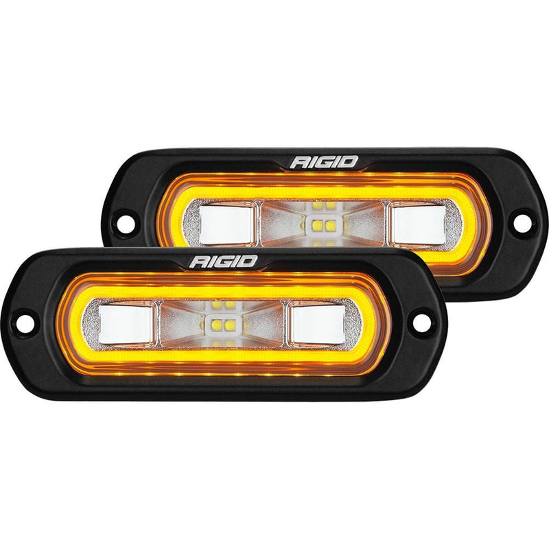 RIGID Industries SR-L Series Flush Mount Spreader Light - Black Housing - Amber Halo [53223]-Flood/Spreader Lights-JadeMoghul Inc.