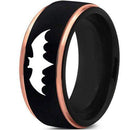 Rings And Bands Batman Ring Tungsten Carbide Black Pink Batman Step Edges Ring Titanium
