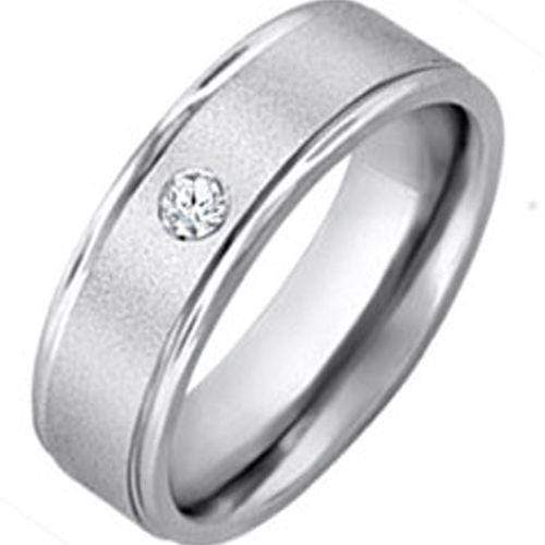 Rings And Bands Black Diamond Ring White Tungsten Carbide Step Ring With 0.04ct Genuine White Diamond Titanium