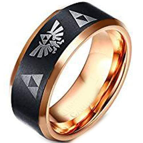 Rings And Bands Black Engagement Rings For Her Tungsten Carbide Black Pink Rose Legend of Zelda Ring Titanium