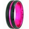 Rings And Bands Black Engagement Rings For Her Tungsten Carbide Black Purple Center Groove Ring Titanium