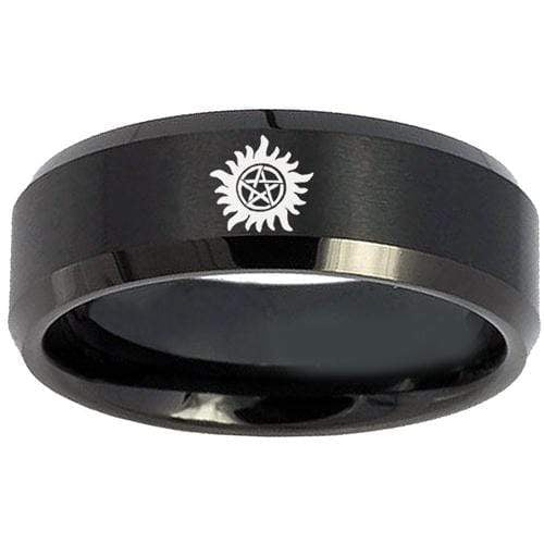 Black Promise Rings Black Tungsten Carbide Supernatural Ring