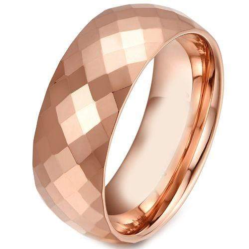 Rings And Bands Black Tungsten Rings Pink Tungsten Carbide Faceted Ring Titanium