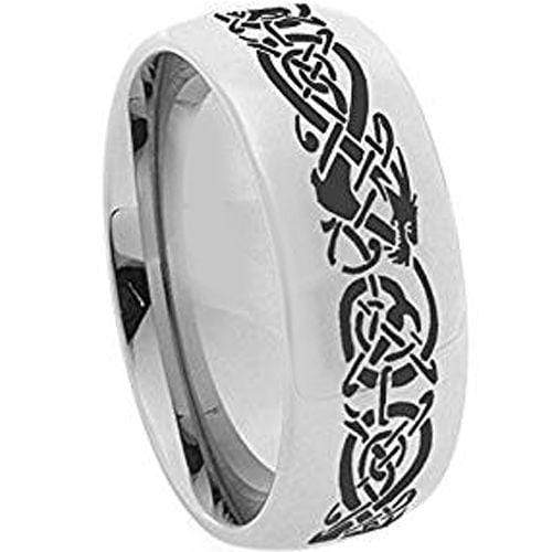 Rings And Bands Black Tungsten Rings White Tungsten Carbide Dragon Dome Court Ring Titanium