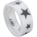 Rings And Bands Ceramic Rings White Ceramic Pipe Cut Flat Stars Ring Titanium