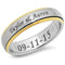 Rings And Bands Gold Band Ring Platinum White Gold Tone Tungsten Carbide Step Ring With Custom Engraving Titanium