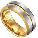 Rings And Bands Gold Ring For Men Silver Gold Tungsten Carbide Center Groove Ring Titanium