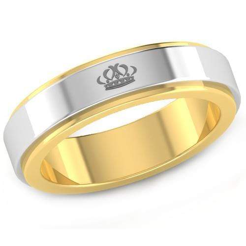 Rings And Bands Gold Ring For Men Silver White Gold Tungsten Carbide King Crown Step Ring Titanium