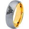Gold Ring For Women Tungsten Carbide Gold Tone Silver Wonder Woman Dome Ring