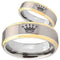 Rings And Bands Gold Wedding Rings Platinum White Gold Tone Tungsten Carbide Crown Step Ring Titanium