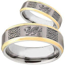 Rings And Bands Gold Wedding Rings Platinum White Gold Tone Tungsten Carbide Dragon Celtic Step Ring Titanium