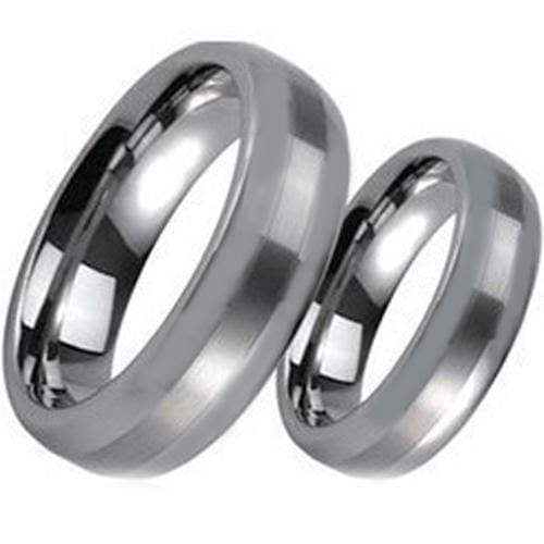 Rings And Bands Men's Platinum Band Rings Platinum White Tungsten Carbide Dome Court Polished Matt Ring Titanium