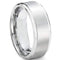 Rings And Bands Men's Platinum Band Rings Platinum White Tungsten Carbide Step Ring Titanium