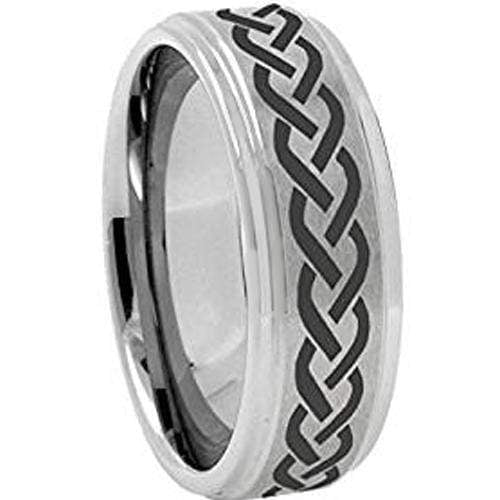 Rings And Bands Men's Platinum Wedding Rings Platinum White Tungsten Carbide Celtic Step Ring Titanium