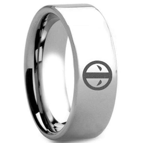 Rings And Bands Men's Platinum Wedding Rings Platinum White Tungsten Carbide Deadpool Flat Ring Titanium