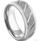 Rings And Bands Men's Platinum Wedding Rings Platinum White Tungsten Carbide Diagonal Grooves Step Ring Titanium