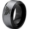 Rings And Bands Men's Silver Band Rings Tungsten Carbide Black Silver Triforce Legend of Zelda Ring Titanium