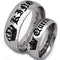 Rings And Bands Men's Tungsten Wedding Rings White Tungsten Carbide King Queen Crown Dome Ring Titanium