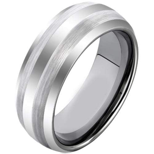 Rings And Bands Platinum Band Rings Platinum White Tungsten Carbide Matt Shiny Dome Ring Titanium