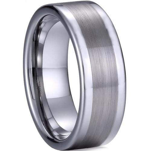 Rings And Bands Platinum Band Rings Platinum White Tungsten Carbide Matt Shiny Flat Ring Titanium