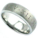 Rings And Bands Platinum Band Rings White Tungsten Carbide Dome Court With Custom Roman Numerals Titanium