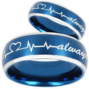 Rings And Bands Platinum Engagement Rings Platinum White Blue Tungsten Carbide Heartbeat Always Ring Titanium