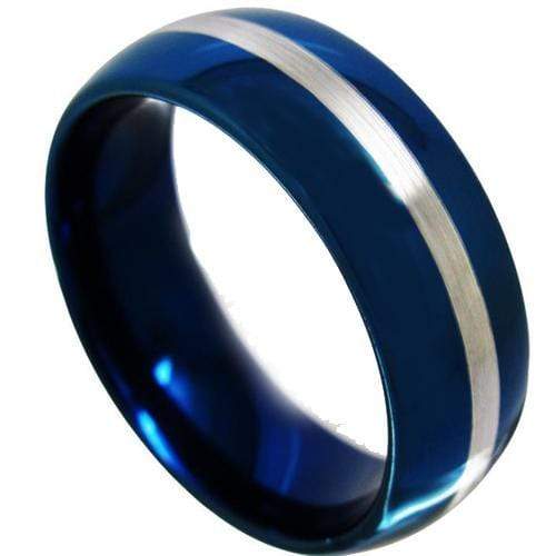 Rings And Bands Platinum Engagement Rings Platinum White Blue Tungsten Carbide Matt Shiny Dome Ring Titanium