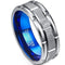 Rings And Bands Platinum Engagement Rings Platinum White Blue Tungsten Carbide Tire Tread Brick Pattern Ring Titanium
