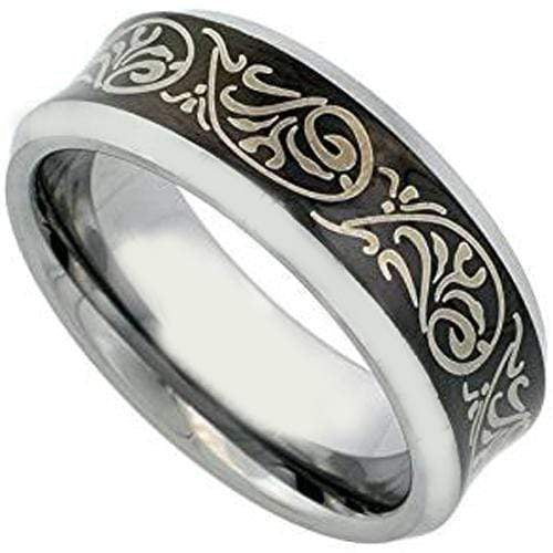 Rings And Bands Platinum Rings For Women Platinum White Black Tungsten Carbide Concave Celtic Ring Titanium