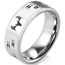 Rings And Bands Platinum Rings For Women Platinum White Tungsten Carbide Deer Head Deer Track Flat Ring Titanium