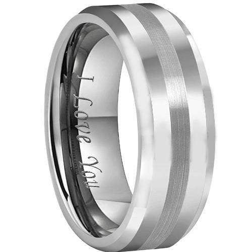 Rings And Bands Platinum Rings For Women Platinum White Tungsten Carbide Single Line Ring Titanium