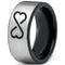 Rings And Bands Platinum Rings White Black Tungsten Carbide Infinity Heart Flat Ring Titanium